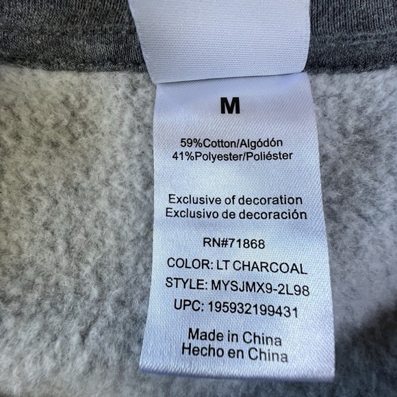 Disney Mickey Mouse Women's Sweatshirt Gray Textured‎ Graphic Cartoon Sz M - Picture 6 of 9